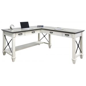 Martin Furniture - Hartford Wood Open L-Desk and Return, White - IMHF386RW-Kit