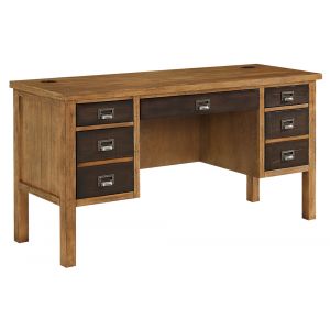 Martin Furniture - Heritage Half Pedestal Executive Desk, Brown - IMHE660
