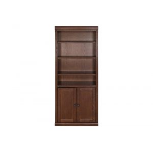 Martin Furniture - Huntington Oxford Wood Bookcase With Doors, Brown - HO3072D/B