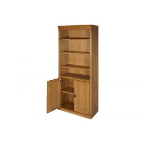 Martin Furniture - Huntington Oxford Wood Bookcase With Doors, Wheat - HO3072D/W