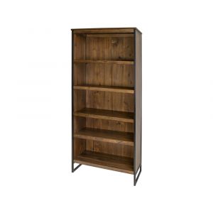 Martin Furniture - Soho Industrial Open Wood Bookcase, Brown - IMVE3072