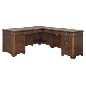 Martin Furniture - Kensington Wood L-Desk and Return, Brown - IMKE684R-Kit