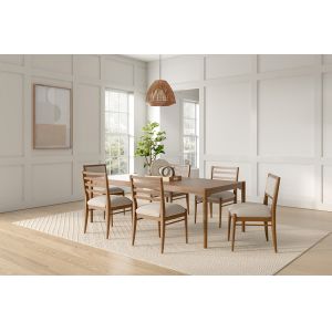 Martin Furniture - Lachlan - Modern Wood Rectangular Kitchen Dining Table with Six Chairs, Brown - IMLN7240KIT7