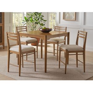 Martin Furniture - Lachlan - Modern Wood Square Counter Height Kitchen Table with Four Chairs, Brown - IMLN4242KIT5