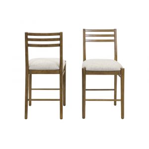 Martin Furniture - Lachlan - Two Wood Modern Counter Height Kitchen Chairs, Dining Seats, Brown - IMLN80KIT2