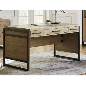 Martin Furniture- Mason- Modern Wood Laminate Office Desk, Writing Table, Desk With Drawers, Light Brown -MNM384