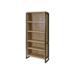 Martin Furniture- Mason- Modern Open Wood Laminate Bookcase, Bookcase Shelves, Office Storage Unit, Fully Assembled, Light Brown -MNM3678