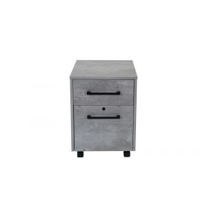Martin Furniture - Mason - Modern Two Drawer Wood Laminate File Cabinet, Office Storage Drawers, Fully Assembled, Concrete Gray - IMMN202C
