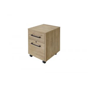 Martin Furniture- Mason- Modern Two Drawer Wood Laminate File Cabinet, Office Storage Drawers, Fully Assembled, Light Brown -MNM202