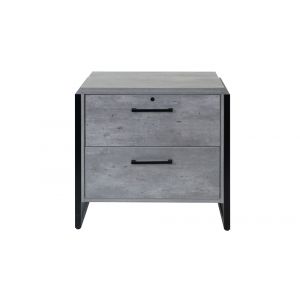 Martin Furniture - Mason - Modern Wood Laminate Lateral File Drawer, Office Storage, Locking File Cabinet, Fully Assembled, Concrete Gray - IMMN450C