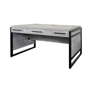 Martin Furniture - Mason - Modern Wood Laminate Office Desk, Writing Table, Desk With Drawers, Concrete Gray - IMMN384C