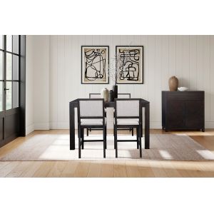 Martin Furniture - Montclair - Modern Wood Counter Height Kitchen Dining Table and Four Chairs, Black - IMMO6042KIT5