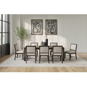 Martin Furniture - Montclair - Modern Wood Rectangular Extension Kitchen Dining Table and Eight Chairs, Black - IMMO7240KIT9