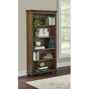 Martin Furniture - Porter - Traditional Wood Open Bookcase, Office Shelving, Storage Cabinet, Fully Assembled, Brown - IMPR3474