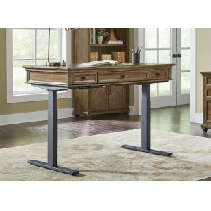 Martin Furniture - Porter - Traditional Wood Electronic Sit/Stand Desk, Standing Desk, Adjustable Desk, Brown - IMPR384T-KIT