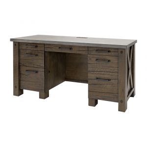 Martin Furniture - Jasper Rustic Credenza, Fully Assembled, Brown With Concrete Top - IMJA689