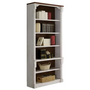 Martin Furniture - Durham Rustic Open 8' Wood Bookcase, White - IMDU4294
