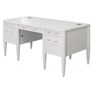 Martin Furniture - Shasta - Contemporary Half-Pedestal Desk, Office Desk, Accent Desk, White - IMSH660