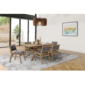 Martin Furniture - Shelby - Mid-Century Modern Wood Rectangular Extension Kitchen Dining Table and Six Chairs, Brown - IMSY7240KIT7