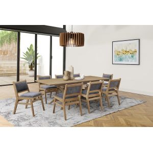 Martin Furniture - Shelby - Mid-Century Modern Wood Rectangular Extension Kitchen Dining Table and Eight Chairs, Brown - IMSY7240KIT9