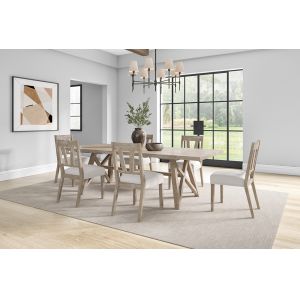 Martin Furniture - Winslow - Modern Farmhouse Rectangular Extension Kitchen Dining Table and Six Chairs, Brown - IMWI7842KIT7