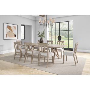 Martin Furniture - Winslow - Modern Farmhouse Rectangular Extension Kitchen Dining Table and Eight Chairs, Brown - IMWI7842KIT9