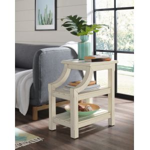 Martin Svensson Home -  Barn Door Chairside Table with Power, Antique White - 890273