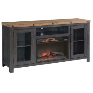 Martin Svensson Home -  Bolton TV Stand with Electric Fireplace, Black Stain and Natural - 909826F
