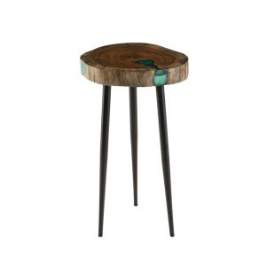 Martin Svensson Home  - Cooke Live Edge Accent Table with Resin Detail - 3707014