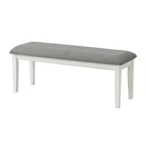 Martin Svensson Home -  Del Mar Dining Room Bench, Antique White and Grey Linen - 5202935