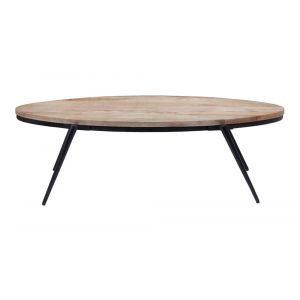 Martin Svensson Home - Florence 52'' Solid Wood and Metal Oval Coffee Table in Light Mango and Black - 8706212