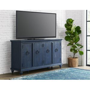 Martin Svensson Home -  Garden District Solid Wood TV Stand, Rustic Blue - 909185