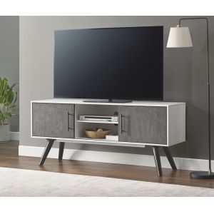 Martin Svensson Home -  Mid Century Modern TV Console, White, Grey, Black (Multi) - 908019