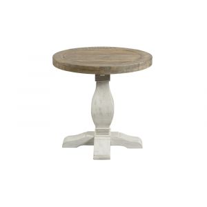 Martin Svensson Home -  Napa Round End Table, White Stain and Reclaimed Natural - 860136