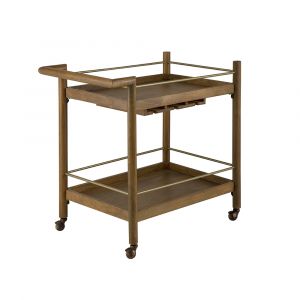 Martin Svensson Home  - Nouveau 2 Shelf Bar Cart with Stemware Storage in Nutmeg - 3715017
