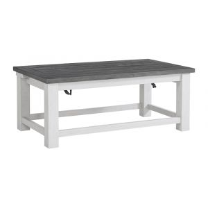 Martin Svensson Home -  Space Saver Solid Wood Lift Top Coffee Table, White Stand and Grey - 899925