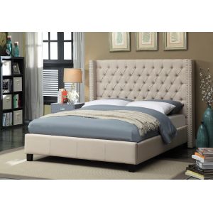 Meridian Furniture - Ashton Beige Linen Full Bed - AshtonBeige-F