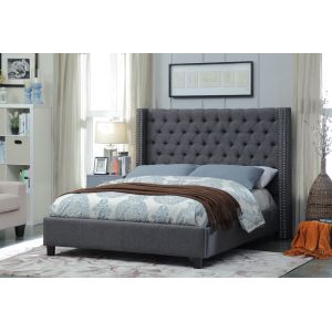 Meridian Furniture - Ashton Grey Linen King Bed - AshtonGrey-K
