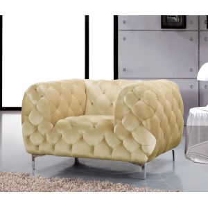 Meridian Furniture - Mercer Beige Velvet Chair - 646BE-C