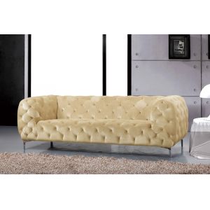 Meridian Furniture - Mercer Beige Velvet Sofa - 646BE-S
