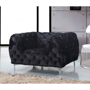 Meridian Furniture - Mercer Black Velvet Chair - 646BL-C