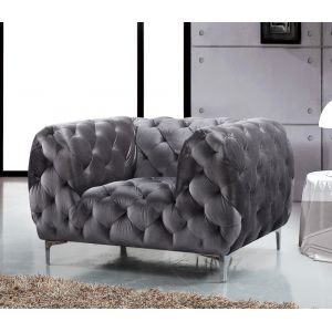 Meridian Furniture - Mercer Grey Velvet Chair - 646GRY-C