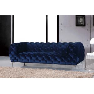 Meridian Furniture - Mercer Navy Velvet Sofa - 646Navy-S