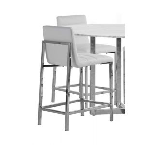 Modus Furniture - Amalfi Metal Back Counter Stool in White - (Set of 2) - 1AA470M