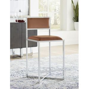 Modus Furniture - Amalfi X-Base Counter Stool in Cognac - (Set of 2) - 1A8370X