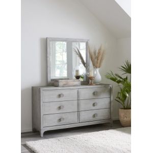 Modus Furniture - Boho Chic Six-Drawer Dresser in Washed White - 1JQ982