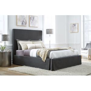 Modus Furniture - Cheviot California King-Size Upholstered Skirted Storage Panel Bed in Iron - CBB3J63