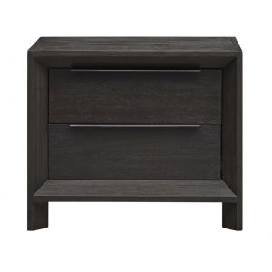 Modus Furniture - Chloe Solid Wood Two-Drawer Nightstand in Basalt Grey - 3JU581