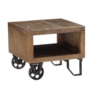 Modus Furniture - Coalburn Reclaimed Wood Square Side Table in Russett Brown - 8QQ522W
