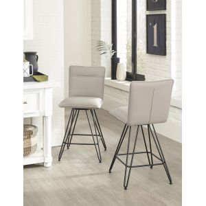 Modus Furniture - Demi Hairpin Leg Swivel Counter Stool in Taupe - (Set of 2) - 9LE270D